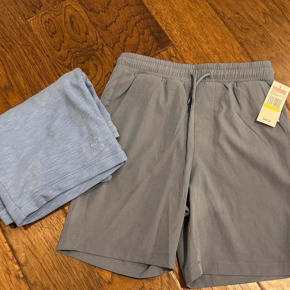 Vineyard Vines Gray Kids performance Shorts size M NWT 2 pair